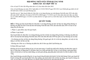 Nghị quyết 128/NQ-HĐND 2014 khai thác khoáng sản làm vật liệu xây dựng Quảng Ninh đến 2020