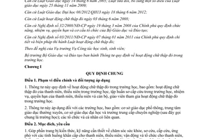 Thông tư 07/2014/TT-BGDĐT hoạt động chữ thập đỏ trong trường học Bộ trưởng Bộ Giáo dục Đào tạo 2014