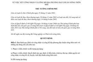 Quyết định 372/QĐ-TTg năm 2014 công nhận công bố địa phương đạt chuẩn nông thôn mới