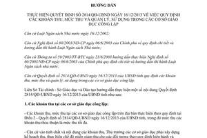 Hướng dẫn 218/HDLN/STC-SGD&ĐT 2014 thực hiện 2814/QĐ-UBND tỉnh Thái Bình