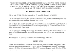 Quyết định 617/QĐ-UBND 2014 Xác định chỉ số cải cách hành chính 2013 2020 Hải Phòng