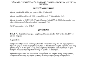 Quyết định 374/QĐ-TTg năm 2014 phòng chống lao đến năm 2020 tầm nhìn 2030