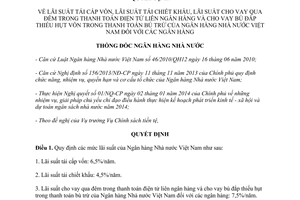 Quyết định 496/QĐ-NHNN năm 2014 lãi suất tái cấp vốn tái chiết khấu cho vay qua đêm Ngân hàng