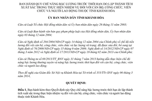 Quyết định 09/2014/QĐ-UBND nâng bậc lương trước thời hạn do lập thành tích xuất sắc Khánh Hòa