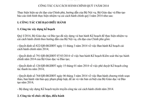 Báo cáo 136/BC-BGDĐT năm 2014 cải cách hành chính quý I