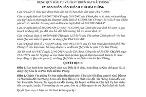 Quyết định 634/QĐ-UBND 2014 Điều lệ tổ chức hoạt động quản lý sử dụng Quỹ Đầu tư Phát triển đất Hải Phòng