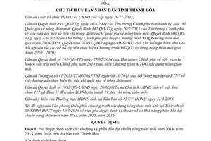 Quyết định 721/QĐ-UBND 2014 danh sách xã đăng ký phấn đấu đạt chuẩn nông thôn mới Thanh Hóa