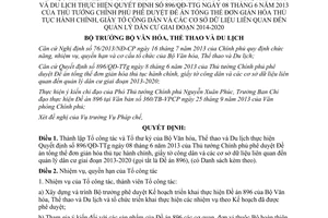 Quyết định số 719/QĐ-BVHTTDL năm 2014 Thành lập Tổ công tác Tổ thư ký thực hiện 896/QĐ-TTg