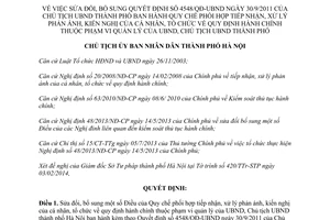 Quyết định 1503/QĐ-UBND năm 2014 sửa đổi Quy chế xử lý phản ánh cá nhân quy định hành chính Hà Nội