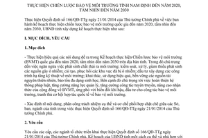 Kế hoạch 17/KH-UBND 2014 chiến lược bảo vệ môi trường Nam Định đến 2020 tầm nhìn đến 2030