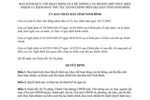 Quyết định 171/QĐ-UBND năm 2014 hoạt động cán bộ đầu mối Kiểm soát thủ tục hành chính Ninh Bình