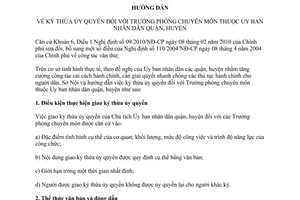 Hướng dẫn 02/HD-SNV 2014 ký thừa ủy quyền Trưởng phòng chuyên môn UBND quận huyện Hồ Chí Minh