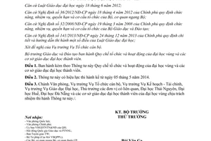 Thông tư 08/2014/TT-BGDĐT Quy chế hoạt động đại học vùng cơ sở giáo dục đại học thành viên