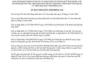Quyết định 07/2014/QĐ-UBND quản lý khai thác sử dụng quỹ đất thu hồi giao Trung tâm quỹ đất Đồng Nai