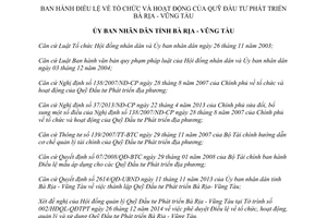 Quyết định 13/2014/QĐ-UBND Điều lệ tổ chức hoạt động Quỹ Đầu tư Phát triển Bà Rịa Vũng Tàu