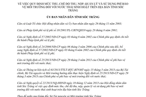 Quyết định 06/2014/QĐ-UBND quản lý sử dụng phí bảo vệ môi trường nước thải sinh hoạt Sóc Trăng