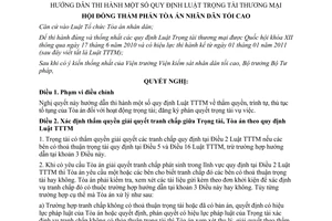 Nghị quyết 01/2014/NQ-HĐTP hướng dẫn Luật Trọng tài thương mại