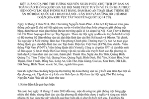 Thông báo 115/TB-VPCP kết luận PTT giải phóng mặt bằng mở rộng quốc lộ Hà Nội Cần Thơ