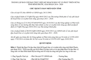 Quyết định 569/QĐ-UBND năm 2014 Ban Chỉ đạo bảo vệ và phát triển rừng Bình Phước 2014 - 2020