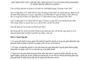 Thông tư 34/2014/TT-BTC phí giám định tư pháp trong lĩnh vực pháp y