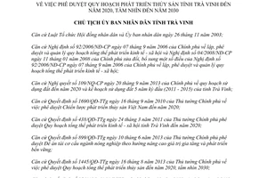 Quyết định 359/QĐ-UBND năm 2014 Quy hoạch phát triển thủy sản tỉnh Trà Vinh đến 2020