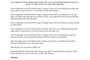 Thông tư 11/2014/TT-BCT kiểm soát thủ tục hành chính quản lý nhà nước Bộ Công thương