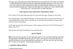 Quyết định 232/QĐ-UBND-HC 2014 sửa đổi 660/QĐ-UBND-HC thủ tục hành chính tài nguyên môi trường Đồng Tháp