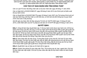 Quyết định 230/QĐ-UBND-HC 2014 thủ tục mới sửa đổi Sở Xây dựng Ban Quản lý khu kinh tế Đồng Tháp