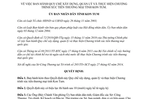 Quyết định 20/2014/QĐ-UBND Quy chế xây dựng quản lý Chương trình xúc tiến thương mại Kon Tum