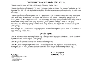 Quyết định 575/QĐ-UBND năm 2014 Kế hoạch hành động Tái cơ cấu ngành Lâm nghiệp Sơn La