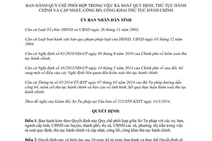 Quyết định 14/2014/QĐ-UBNDrà soát thủ tục hành chính công bố thủ tục hành chính Hà Tĩnh