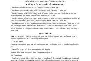 Quyết định 586/QĐ-UBND năm 2014 mạng lưới quan trắc môi trường Sơn La đến 2020