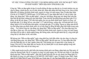 Chỉ thị 01/2014/CT-UBND vận động đóng góp xây dựng Quỹ “Đền ơn đáp nghĩa” Đắk Lắk