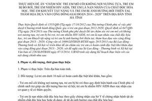 Kế hoạch 107/KH-UBND 2014 trẻ em mồ côi không nơi nương tựa bị bỏ rơi Hà Tĩnh