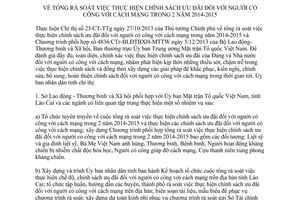 Chỉ thị 01/2014/CT-UBND ưu đãi người có công với cách mạng trong 2 năm 2014-2015 Lào Cai