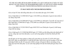 Quyết định 690/2014/QĐ-UBND sửa đổi Quy chế quản lý đầu tư xây dựng cải tạo nông nghiệp Hải Phòng 2010 2015