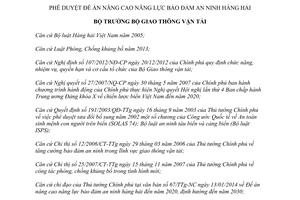 Quyết định 857/QĐ-BGTVT bảo đảm an ninh hàng hải Bộ trưởng Bộ Giao thông vận tải 2014