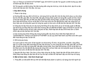 Hướng dẫn 468/HD-STNMT 2014 trích lục trích đo địa chính lập hồ sơ địa chính Yên Bái