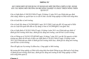 Thông tư 09/2014/TT-BNNPTNT  nội dung đánh giá môi trường chiến lược tác động môi trường