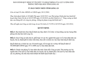 Quyết định 17/2014/QĐ-UBND tổ chức và hoạt động của lực lượng Dân phòng Long An