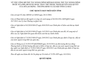 Quyết định 459/QĐ-UBND 2014 thủ tục hành chính mới sửa đổi thay thế Sở Lao động Thương binh Xã hội Cà Mau