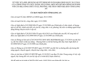 Quyết định 16/2014/QĐ-UBND sửa đổi 59/2010/QĐ-UBND chế độ chính sách cán bộ công chức Long An