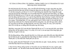 Chỉ thị 06/2014/CT-UBND công tác phòng chống thiên tai tìm kiếm cứu nạn Hồ Chí Minh