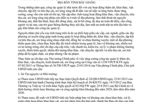 Chỉ thị 03/CT-UBND 2014 quản lý nhà nước thăm dò khai thác vận chuyển tiêu thụ cát sỏi lòng sông Bắc Giang