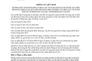 Thông tư liên tịch 02/2014/TTLT-TANDTC-VKSNDTC-BTP-BTC hướng dẫn Điều 92 Bộ luật TTDS định giá tài sản