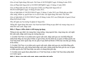 Thông tư 11/2014/TT-NHNN mang vàng cá nhân khi xuất nhập cảnh