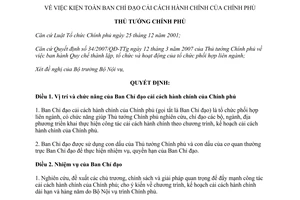 Quyết định 442/QĐ-TTg năm 2014 kiện toàn Ban Chỉ đạo cải cách hành chính