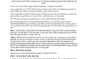 Thông tư 02/2014/TT-BKHCN sửa đổi 04/2008/QĐ-BKHCN quy chuẩn mũ bảo hiểm cho người đi mô tô xe máy