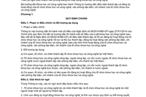 Thông tư 03/2014/TT-BKHCN thành lập văn phòng chi nhánh tổ chức khoa học công nghệ Bộ KHCN