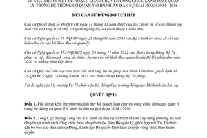 Quyết định 45-QĐ/BCS 2014 luân chuyển công chức lãnh đạo cơ quan Thi hành án dân sự 2014 2016